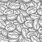 Seamless pattern coffee beans. Vector vintage black engraving
