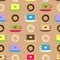 Seamless pattern with coffee and chocolate glazed donut background vector texture donut food illustration.