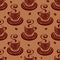 Seamless pattern coffee cups and beans