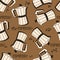Seamless pattern with coffee makers and coffee beans. Decorative background, coffee equipment