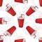 Seamless pattern cola cup and color