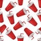 Seamless pattern cola cup scetch and color