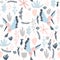 Seamless pattern with colibri and flowers. Creative botanical height detailed background. Perfect for kids apparel,fabric, textile