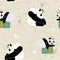 Seamless pattern from collection with cute panda poster. Good for wallpaper and textile.