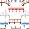 Seamless pattern. Collection of different bridges. City architecture flat icon. Vector illustration on white background
