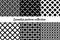 Seamless pattern collection. Geometrical design background set. Ethnic, tribal motif. Geo print kit. Eclectic embroidery