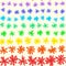 Seamless pattern with coloful flowers on white background.