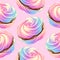 seamless pattern with color airy french meringues, marshmallow, zephyr. Vector in graphic vintage retro style. sweetness