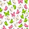 Seamless pattern with color butterflies