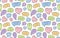 Seamless pattern with color speech bubbles. Cute stickers with motivational compliment phrases, love quotes