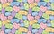 Seamless pattern with color speech bubbles and love compliment phrases