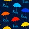 Seamless pattern with color umbrellas