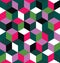 Seamless pattern of colored cubes. Endless multicolored cubic background