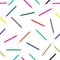 Seamless pattern colored pencils white background. Back to school