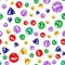 Seamless pattern with colored precious gems