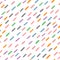 Seamless pattern with colored short lines drawn by hand. Trendy sketch, doodle.