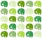 Seamless pattern with colored stylish funny elephants. Vector illustration