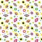 Seamless pattern with colorful abstract eyes