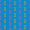 Seamless pattern with colorful anchors on blue