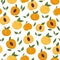 Seamless pattern with colorful apricots and peaches