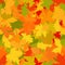 Seamless pattern with colorful autumn leaves. Vector background