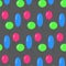 Seamless pattern with colorful balloons on gray board. Green, blue and pink colors. Beautiful print