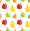Seamless Pattern with Colorful Bell Peppers