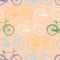 Seamless pattern of colorful bicycles. Flat style