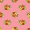 Seamless pattern of colorful bouquets of primrose flowers.