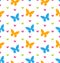 Seamless Pattern with Colorful Butterflies, Repeating Backdrop