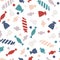 Seamless pattern with colorful candy. Candy for Halloween party.