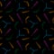 Seamless pattern with colorful contour pocket knives on black background