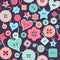 Seamless pattern of colorful differently shaped