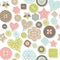 Seamless pattern of colorful differently shaped