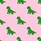 Seamless pattern with colorful dinosaur. Vector illustration.