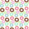 Seamless pattern with colorful donuts