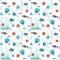 Seamless pattern with colorful fish