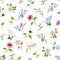 Seamless pattern with colorful flowers. Vector illustration.