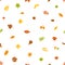 Seamless pattern with colorful forest autumn leaves
