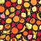 Seamless pattern with colorful fruit