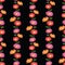 Seamless pattern of colorful garden gerberas