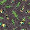 Seamless pattern, colorful gecko on leaves.