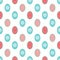 Seamless Pattern Of Colorful Geometric Elements Made Of Dots Inside Ellipses Forming Diagonal Stripes In White Background