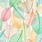 Seamless pattern of colorful leaves