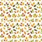 Seamless pattern of colorful leaves on a white background.falling leaves background suitable for go green events and natural style