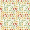 Seamless pattern of colorful leaves on a white background.falling leaves background suitable for go green events and natural style