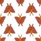 Seamless pattern with colorful moths in cartoon style. Butterfly graphic. Simple background