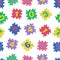 Seamless pattern of colorful number blocks