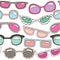 Seamless pattern with colorful pastel hand drawn sunglasses. Beauty summer texture. Perfectly look on fabric, web, textile, etc.