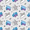 Seamless pattern, colorful pattern with 3d graphic stars in pop art style. You can use this as a wallpaper in a childrens room